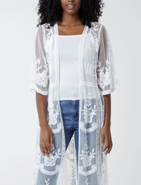 Embroidered Lace Long Kimono sold out